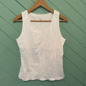 White V-Neck Cotton Tank Top